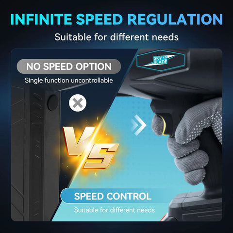 Cordless Leaf Blower 300000 RPM Handheld Power For Patio Cleaning And Lawn Care speed control feature with adjustable settings