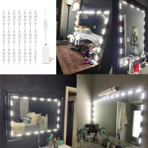 10Ft LED Vanity Lights With Dimmable Touch Control For Makeup Table And Bathroom, Ultra Bright White LEDs, Mirror Not Included, ETL Listed, Easy Peel And Stick Mirror Adhesive Strips, Glam Glow Up Your Vanity