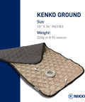 KenkoGround Grounding Mat 18x36 inch black pad for recovery, calm vibes, pain relief, and sleep support, shown with cord.