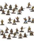 28mm scale Soviet Army Infantry Platoon plastic miniatures for Bolt Action WWII games with Mosin Nagant rifles and command options.
