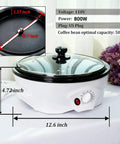 Electric Coffee Bean Roaster For Home Use With 110V 800W, Nonstick Chassis, Stirring Rod For Even Roasting on countertop