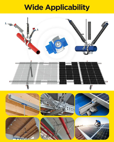 Top Shelf Pro Grade Heavy Duty Reliable Nylon Channel Squeeze Nut 1 4 20 Strut Channel Mounting Fastener installed with solar panels.