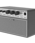 Compact Mini Electric Guitar Amp With 3.5mm Headphone Aux Input Dual 5W Speakers for practice and small gigs, gray front view