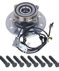 Front Left Wheel Bearing And Hub Assembly Direct Fit For 1998 To 1999 Dodge Ram 3500, includes bolts and detailed assembly.