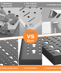 Comparison of black durable steel construction for Heavy Duty Metal Pegboard Wall Organizer against flimsy fiberboard alternatives.