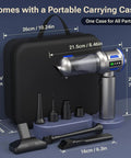 2 In 1 Mini Vacuum Cleaner With Air Duster And Suction Function 27000Pa Brushless Car Vacuum with accessories and carrying case