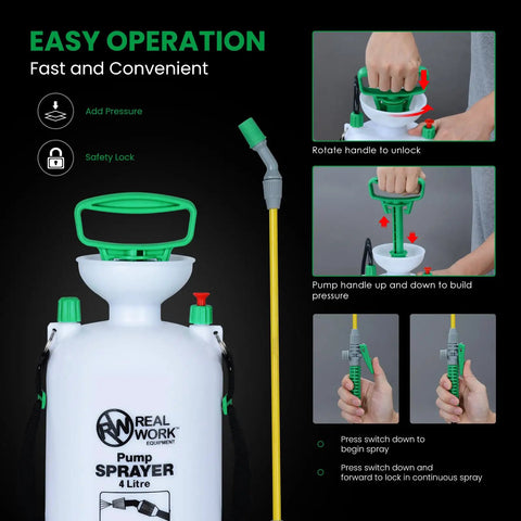 1-Gallon Handheld Sprayer With Easy-Carry Shoulder Strap And Easy Fill Funnel, Translucent White Tank, operational instructions