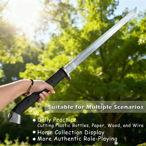 34 Inch Handmade Full Tang High Carbon Steel Samurai Katana With Scabbard for practice, collection, outdoor use, and display