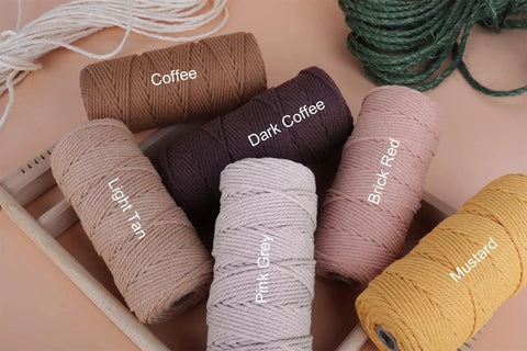 Spools of Natural Macrame Cord 3mm 109 Yards Beige Cotton Rope For Wall Hangings Plant Hangers Christmas Crafts Knitting And DIY Projects