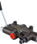 VEVOR hydraulic directional control valve with lever, 1-spool, black body, red adjustment knob