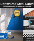 Built Tough 7x7 Galvanized Steel Drywall Access Panel With Fully Removable Door And Paintable White Finish For Plumbing And Utility Covers Quick No Fuss Install in a modern home setting.