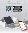 Model house with solar panel and smartphone app showcasing Solar Grid Tie Micro Inverter 800W SMI800W Smart MPPT monitoring.