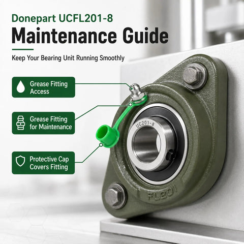 2-Pack UCFL201-8 One Half Inch Bore Flange Bearing Units With Cast Iron Housing maintenance guide with grease fitting