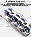 Heavy Duty Aluminum Pocket Door Hardware Kit With Quiet Rollers, Eight Wheel Hanger Brackets, 132 Lbs Capacity