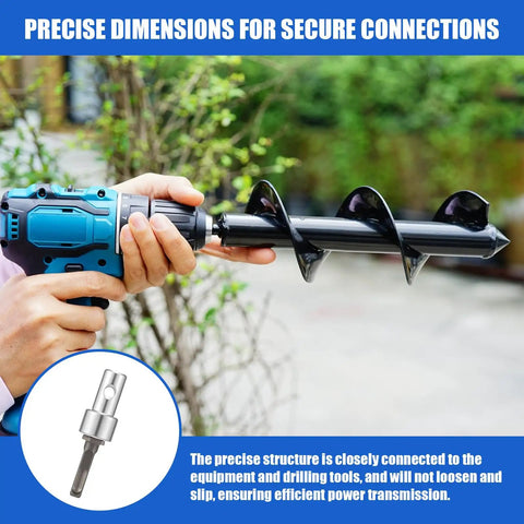 Auger Drill Adapter For Half Inch SDS Plus Corded And Cordless Drills being used in garden for hole digging