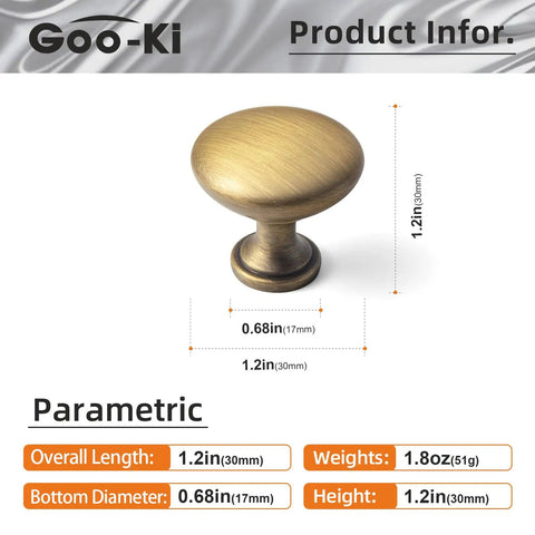 Dimensions of Six Pack Cabinet Knobs In Brushed Bronze Solid Zinc Alloy Drawer Handles For Kitchen Hardware Dresser Knob Single Hole Cabinet Pulls Easy Install For Home Improvement