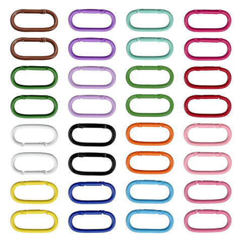 Colorful set of 16 Pack Oval Carabiner Clips For Keys Leashes Backpacks Water Bottles And Outdoor Gear Must Have Everyday Carry