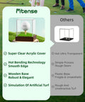 Epic Golf Ball Display Case With Clear Acrylic Cube And Solid Wood Base Protects Ball with UV and Dust Features Compared to Others