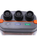 6-In-1 Digital Water Quality Meter Handheld Tester With pH, TDS, DO, EC, Salinity And Temperature, IP67 Waterproof top view of three probes