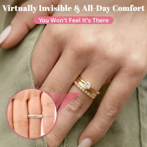 Invisible Ring Size Adjusters For Loose Rings, 12 Pack Clear Ring Guards on hand, fits bands up to 6mm for secure fit.
