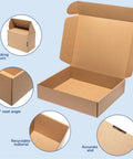 Heavy Duty 17x11x2 Shipping Boxes 20 Pack Brown Corrugated Cardboard Mailers Kraft Packing With tab locking closure