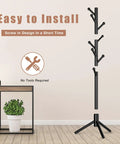 Dope Freestanding Coat Rack With Eight Sturdy Hooks, Three Adjustable Heights, Easy Assembly, shown in living room setting.