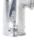 Rock Solid Three Quarter Inch Conduit Elbow Squeeze Connector 90 Degree Sweep For AC MM And MC Cable With Flexible Metal Conduit 10 Pack close-up of zinc alloy elbow connector
