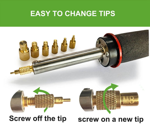Heat Set Insert Tip Set for Soldering Irons M2 to M8 No Fuss Quick Change Heads
