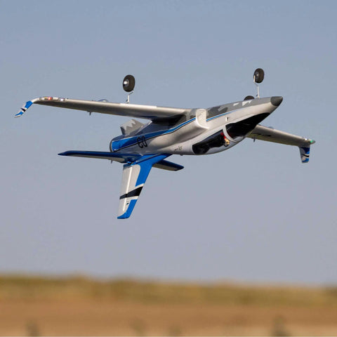 Viper 30mm EDF RC Jet Airplane BNF Basic With Safe And AS3X Stability flying upside down, no transmitter battery or charger included
