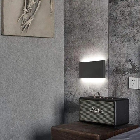 Black LED Wall Lamp For Hallway And Bedroom 10W Up And Down Sconce All Metal Aluminum Housing 12 Inch Stairwell Wall Light