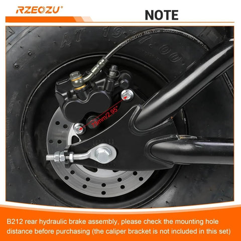 Mini Bike Rear Hydraulic Disc Brake Kit With Seven Eighths Inch Left Master Cylinder And Sixty Seven Inch Hose installed