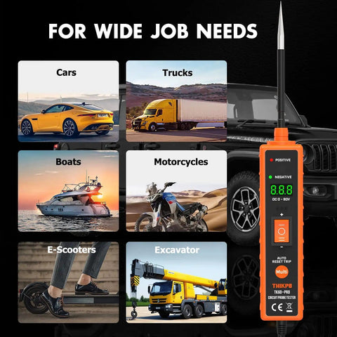Power Circuit Probe Tester Kit For Automotive Electrical System used on cars, trucks, boats, motorcycles, e-scooters, and excavators