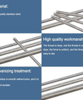 Stainless steel 16-inch threaded rods (304) for beaded garden stake assemblies.
