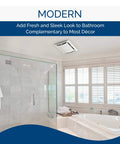 Bathroom with installed Bathroom Ventilation Grille Upgrade QuickKit With 60 CFM Fan Motor Quiet 2.5 Sones No Fuss Install No Wiring Needed