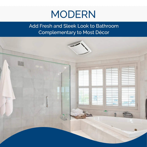 Bathroom with installed Bathroom Ventilation Grille Upgrade QuickKit With 60 CFM Fan Motor Quiet 2.5 Sones No Fuss Install No Wiring Needed