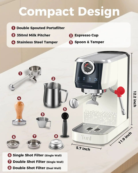 58mm Dual Boiler Espresso Machine Workhorse With Quick Milk Frothing PID NTC Temp Control 20 Bar ULKA Pump with accessories
