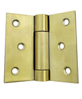 4 Pack Self Closing Stainless Steel Door Hinges With Spring Heavy Duty Brass Finish Square 3mm Thick 3 Inch Ball Bearing