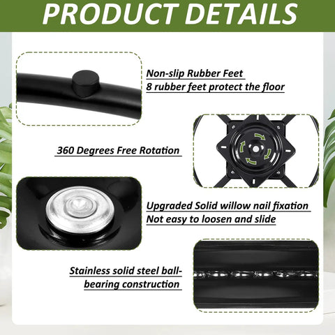 Product details of Heavy Duty 24 Inch Recliner Chair Swivel Ring Base Kit Replacement with 10 Inch Swivel Ring Base 360 Degree Rotation