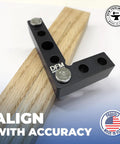Small Square And Center Finder For Woodworking, Mini Square Tool With 11 32 Inch Center Marking Hole on wooden board