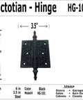 2 Pack Victorian Steeple Tip Ornate Hinges For Cabinets And Doors Heavy Duty Cast Wrought Iron With Hammered Finish Old World Vintage Look Black Hardware