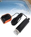 Heavy Duty No Hassle Battery Powered Portable Sump Pump delivering 500 Gph flow and 16 foot lift with battery charger and cord.