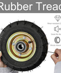 Smooth Operator Heavy Duty Industrial Casters with eight inch thick rubber wheel showing rubber tread and metal hub.
