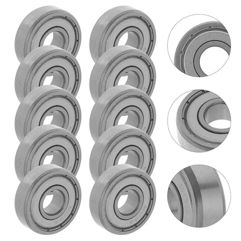 Silky Smooth 10 Pack Zz Miniature Deep Groove Ball Bearing With Double Shields For Roller Skates showing metal shielded bearings.