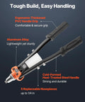 Two-Handed Pop Rivet Gun Kit With 230 Blind Rivets, 5 Interchangeable Nosepieces, 5 Drill Bits, And Heavy Duty Rugged Carrying Case