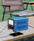 Portable Hand Crank Generator For Emergencies 20W Manual Power Source With Multi Voltage Output in outdoor camping setup