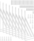 Heavy Duty 16 Inch White Shelf Brackets 10 Pack Wall Mounted Triangle Shelving Brackets With 90 Degree Corner Support Includes Screws