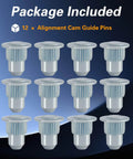 12 Pack Camber Alignment Pins For Chevy Silverado Tahoe Suburban Avalanche GMC Sierra Savana Yukon Cadillac Escalade Hummer H2 H3 Heavy Duty Durable Iron With Blue Zinc Plating Cam Guide Pins in packaging