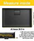 Measurement guide for Sturdy Stainless Steel Sink Grid Protector 26 By 14 Inches For Kitchen Single Bowl With Rear Drain Hole