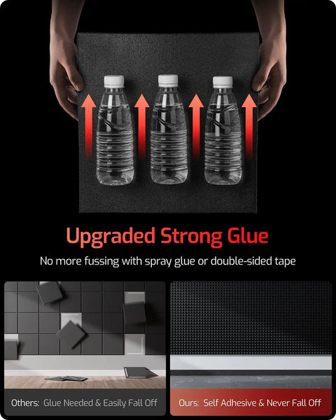 Kick The Echo Down With These Slap On 12 Pack High Density Acoustic Foam Panels Self Adhesive Wall Tiles For Home Studio Gamer Setup Quick Expand Game Changing Sound Dampening with an upgraded strong glue feature.