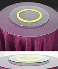 Swivel Base Turntable With Non Slip Pads, Smooth Rotating Bearing on purple tablecloth, dining table pad for various surfaces